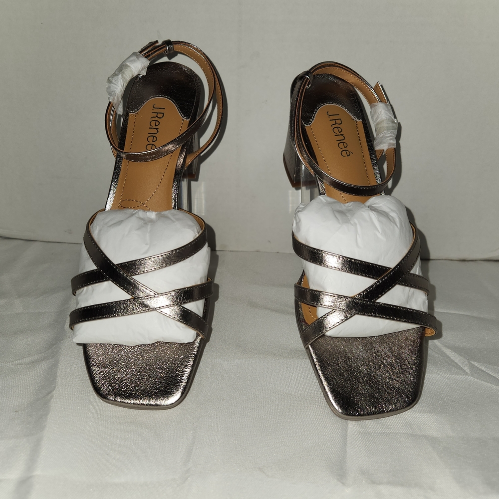 J.Renee MetallicTaupe Heels Sleek and Stylish